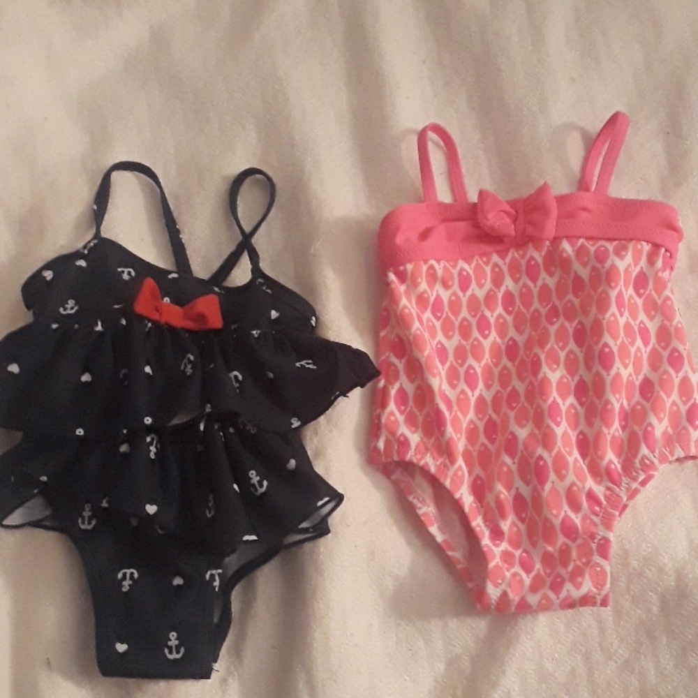 (2) 6 months girl bathing suits